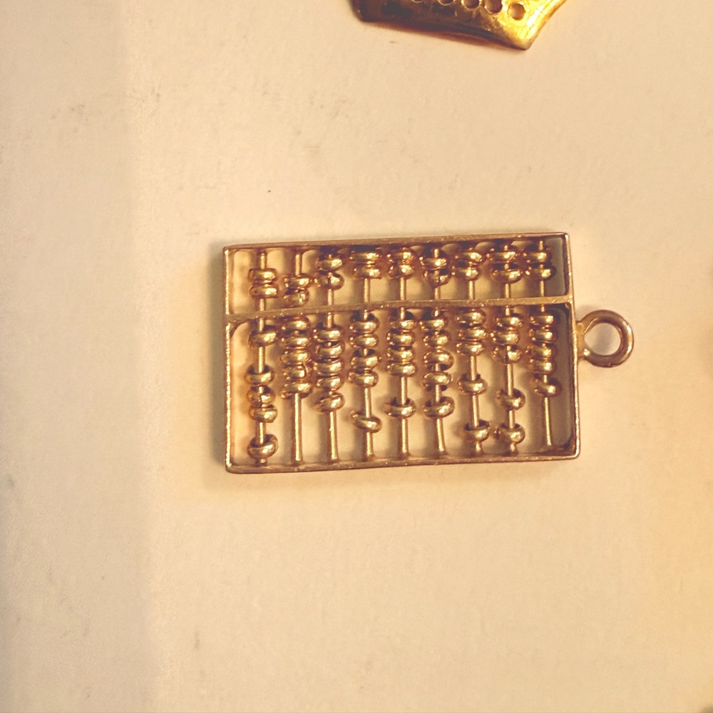 14k Estate Gold Abacus Necklace Pendant charm